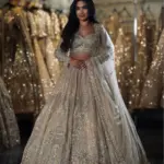 Deep Maroon Geometric Zardosi & Crystal Embroidered Bridal Lehenga