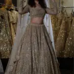 Champagne Gold Heavy Crystal & Zardosi Bridal Lehenga