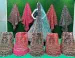 Jaal Dupatta Velvet Bridal Lehenga - Image 14