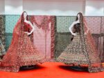 Jaal Dupatta Velvet Bridal Lehenga - Image 9